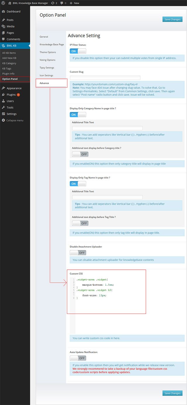 How to insert custom CSS Code?